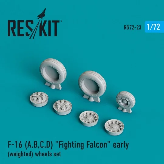 F-16 (A, B, C, D) Fighting Falcon early (weighted) wheels set, 1/72...
