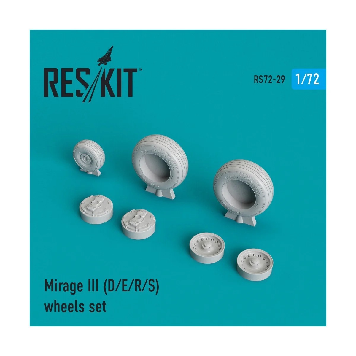 Mirage III (D, E, R, S) wheels set, 1/72 - ResKit Models RS72-0029