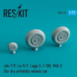 Jak-7/9, La-5/7, Lagg-3, I-185, MiG-3 wheels set for dry airfields,...
