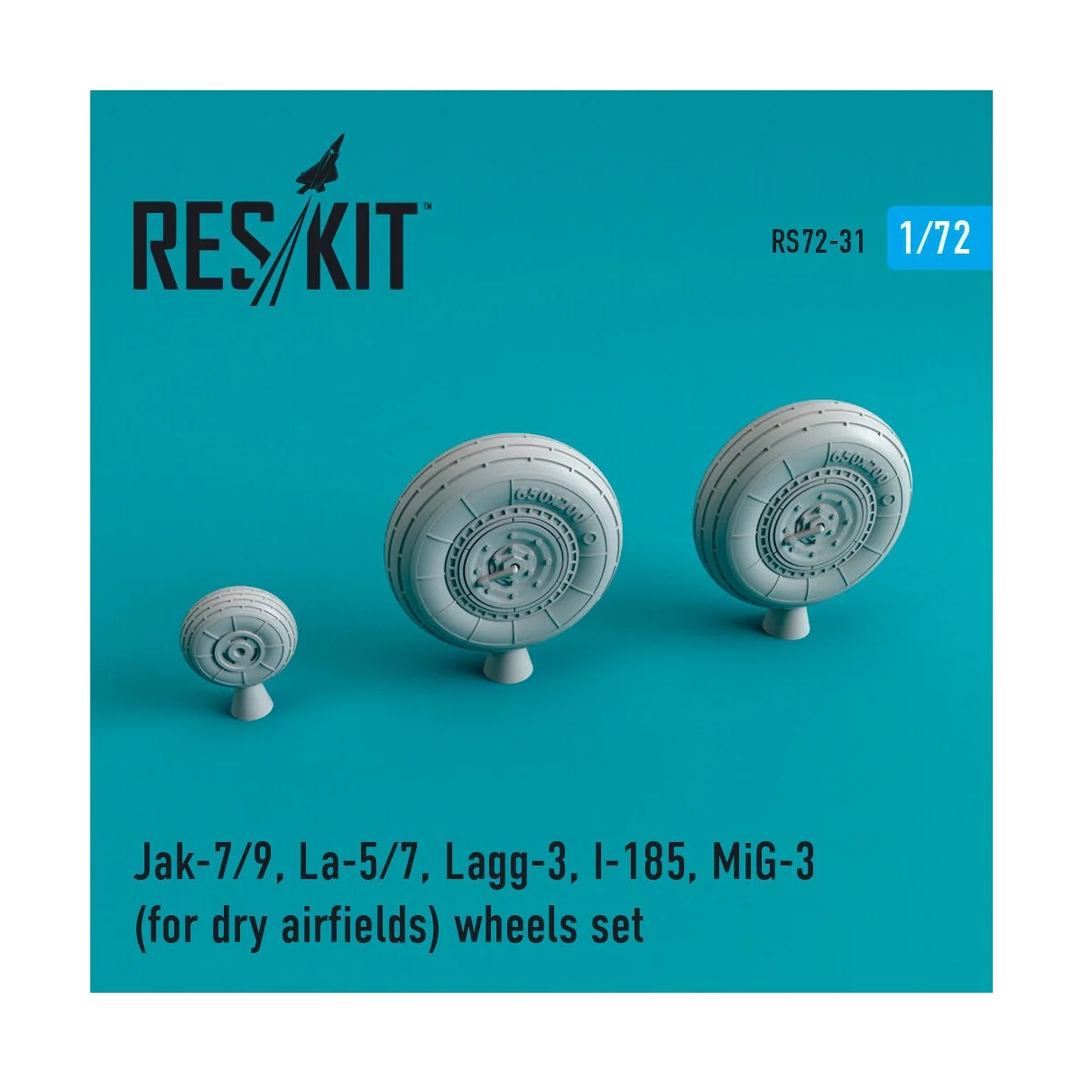 Jak-7/9, La-5/7, Lagg-3, I-185, MiG-3 wheels set for dry airfields ...