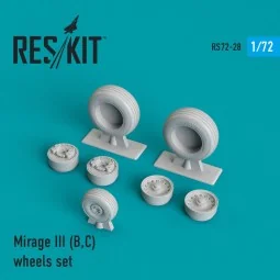 Mirage III (B, C) wheels set, 1/72 - ResKit Models RS72-0028