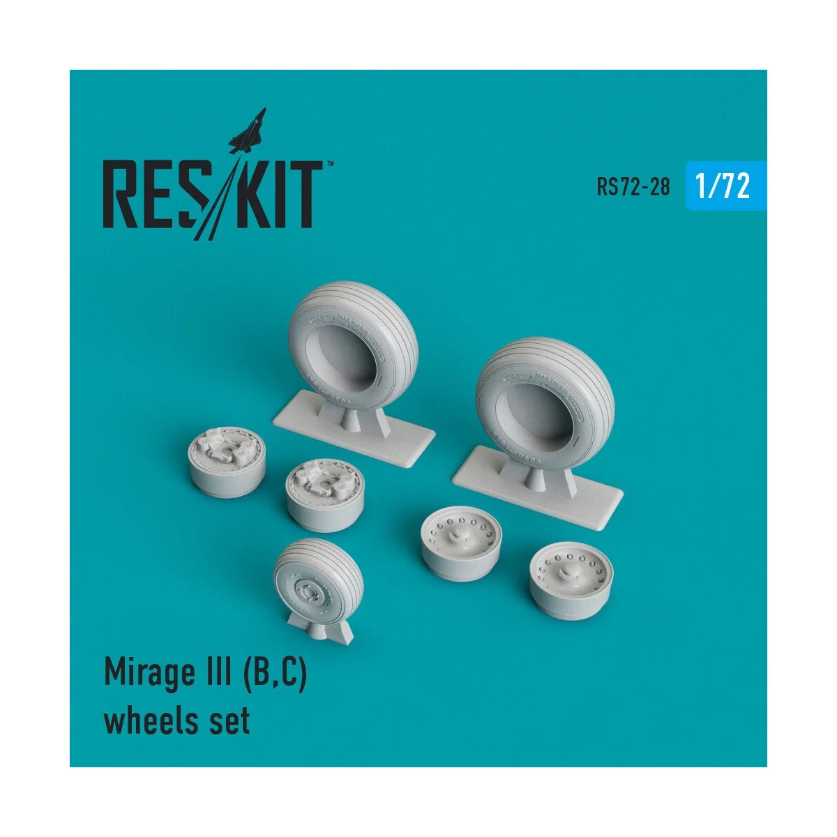 Mirage III (B, C) wheels set, 1/72 - ResKit Models RS72-0028 Mirage III (B, C) wheels set, 1/72 - ResKit Models RS72-0028