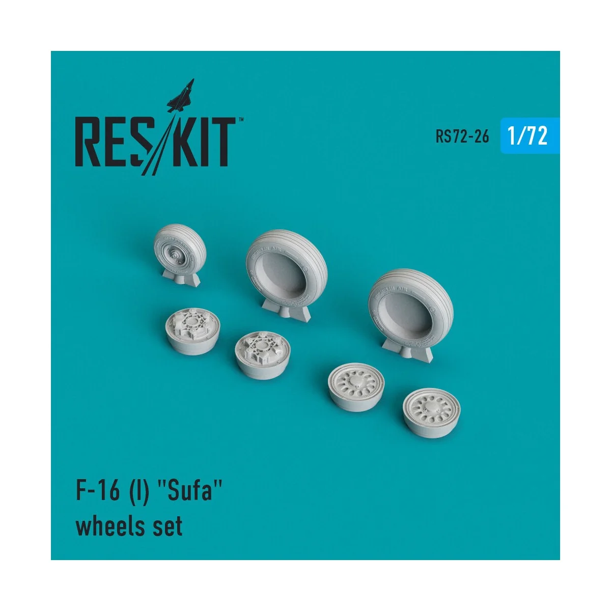 F-16I Sufa wheels set, 1/72 - ResKit Models RS72-0026 F-16I Sufa wheels set, 1/72 - ResKit Models RS72-0026