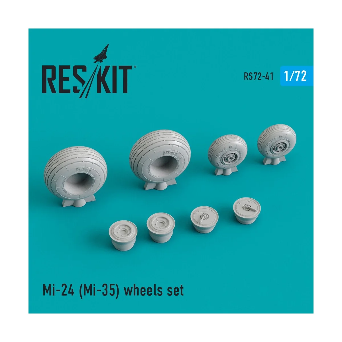 Mi-24 Hind wheels set, 1/72 - ResKit Models RS72-0041 Mi-24 Hind wheels set, 1/72 - ResKit Models RS72-0041
