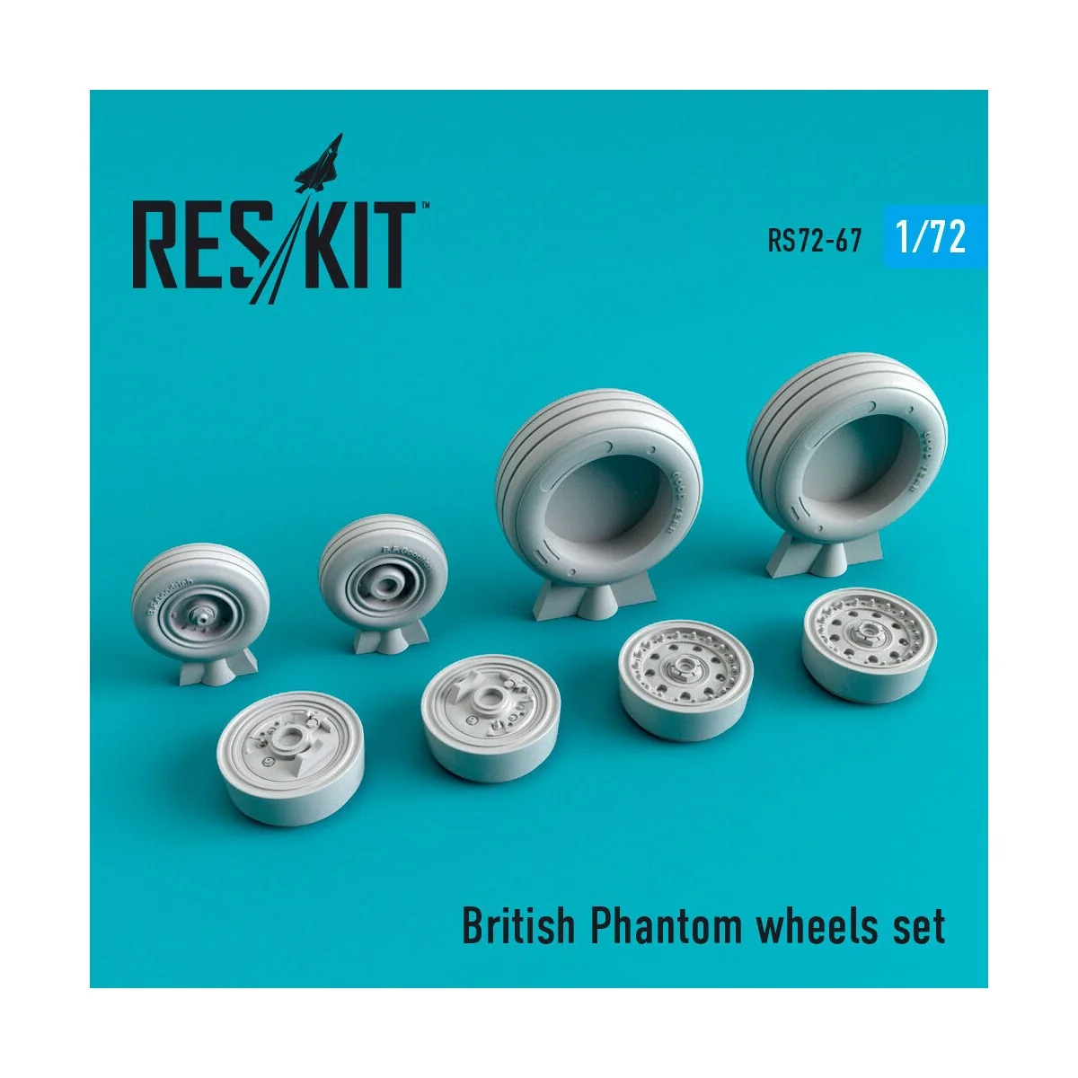 British Phantom wheels set, 1/72 - ResKit Models RS72-0067 British Phantom wheels set, 1/72 - ResKit Models RS72-0067