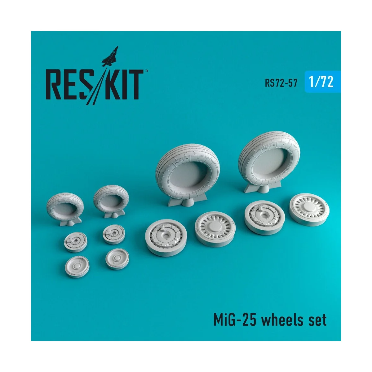 MiG-25 (weighted) wheels set, 1/72 - ResKit Models RS72-0057