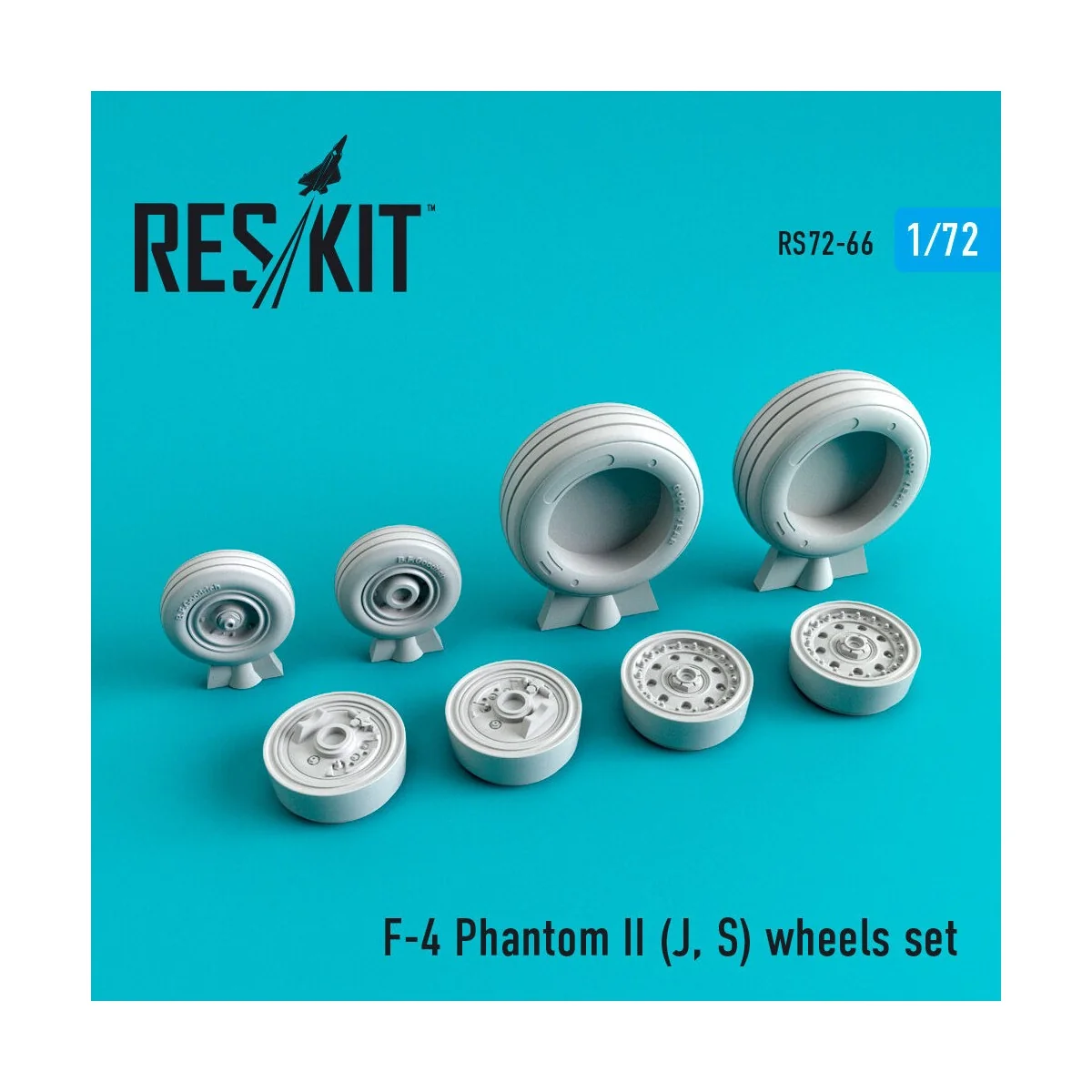 F-4 (J, S) Phantom II wheels set, 1/72 - ResKit Models RS72-0066 F-4 (J, S) Phantom II wheels set, 1/72 - ResKit Models RS72-0066