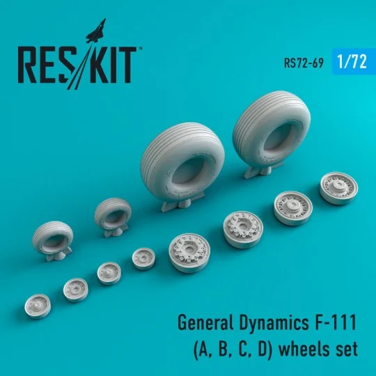 F-111 (A, B, C, D) wheels set (weighted), 1/72 - ResKit Models RS72... F-111 (A, B, C, D) wheels set (weighted), 1/72 - ResKit Models RS72...