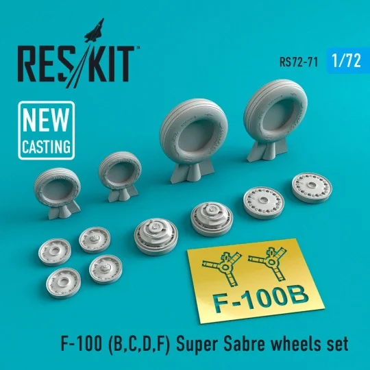 F-100 (B, C, D, F) Super Sabre wheels set, 1/72 - ResKit Models RS7... F-100 (B, C, D, F) Super Sabre wheels set, 1/72 - ResKit Models RS7...