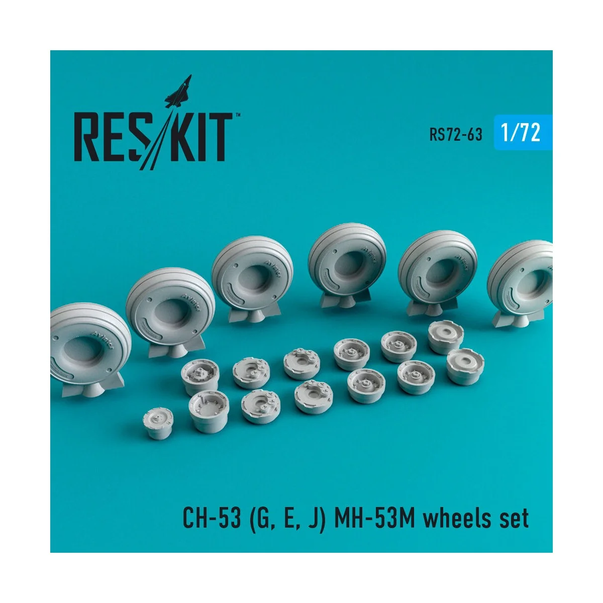 CH-53 (G, E, J)/MH-53M wheels set, 1/72 - ResKit Models RS72-0063