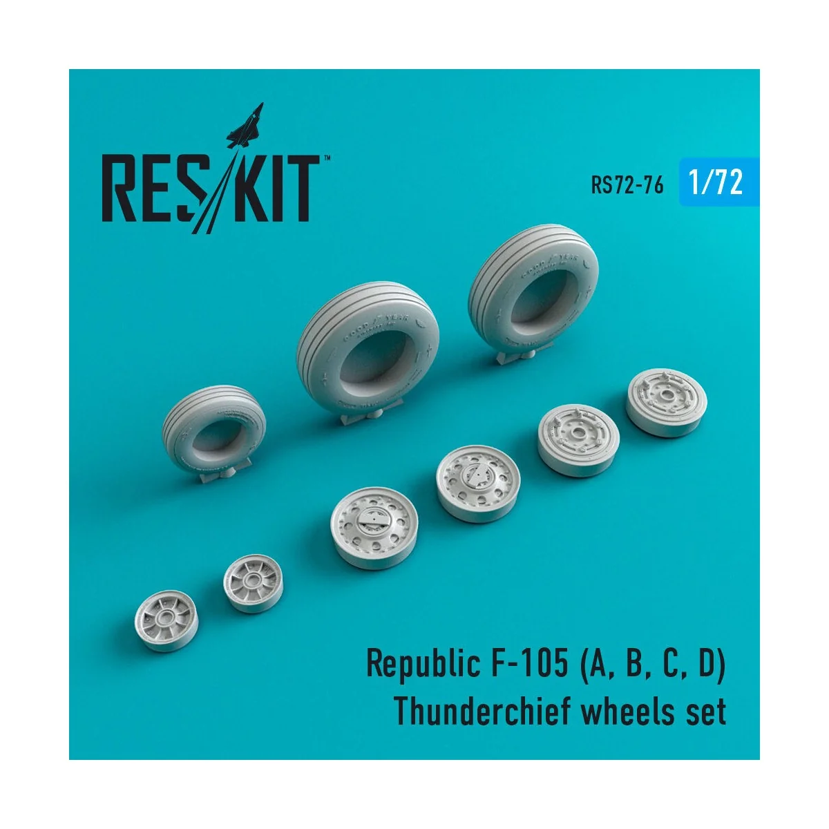 F-105 (A,B,C,D) Thunderchief wheels set - ResKit Models RS72-0076
