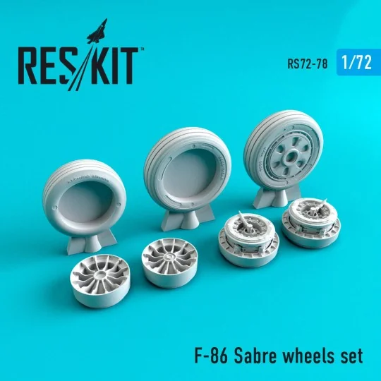 F-86 Sabre wheels set, 1/72 - ResKit Models RS72-0078 F-86 Sabre wheels set, 1/72 - ResKit Models RS72-0078
