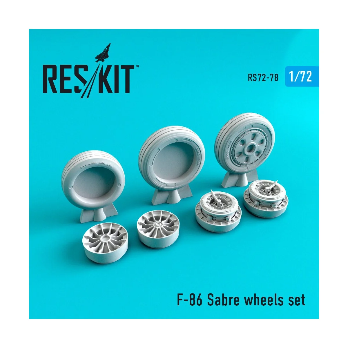 F-86 Sabre wheels set - ResKit Models RS72-0078