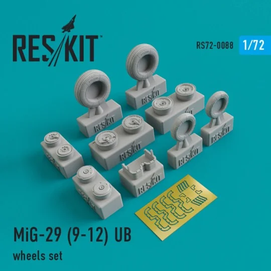 MiG-29 (9-12, UB) wheels set, 1/72 - ResKit Models RS72-0088 MiG-29 (9-12, UB) wheels set, 1/72 - ResKit Models RS72-0088