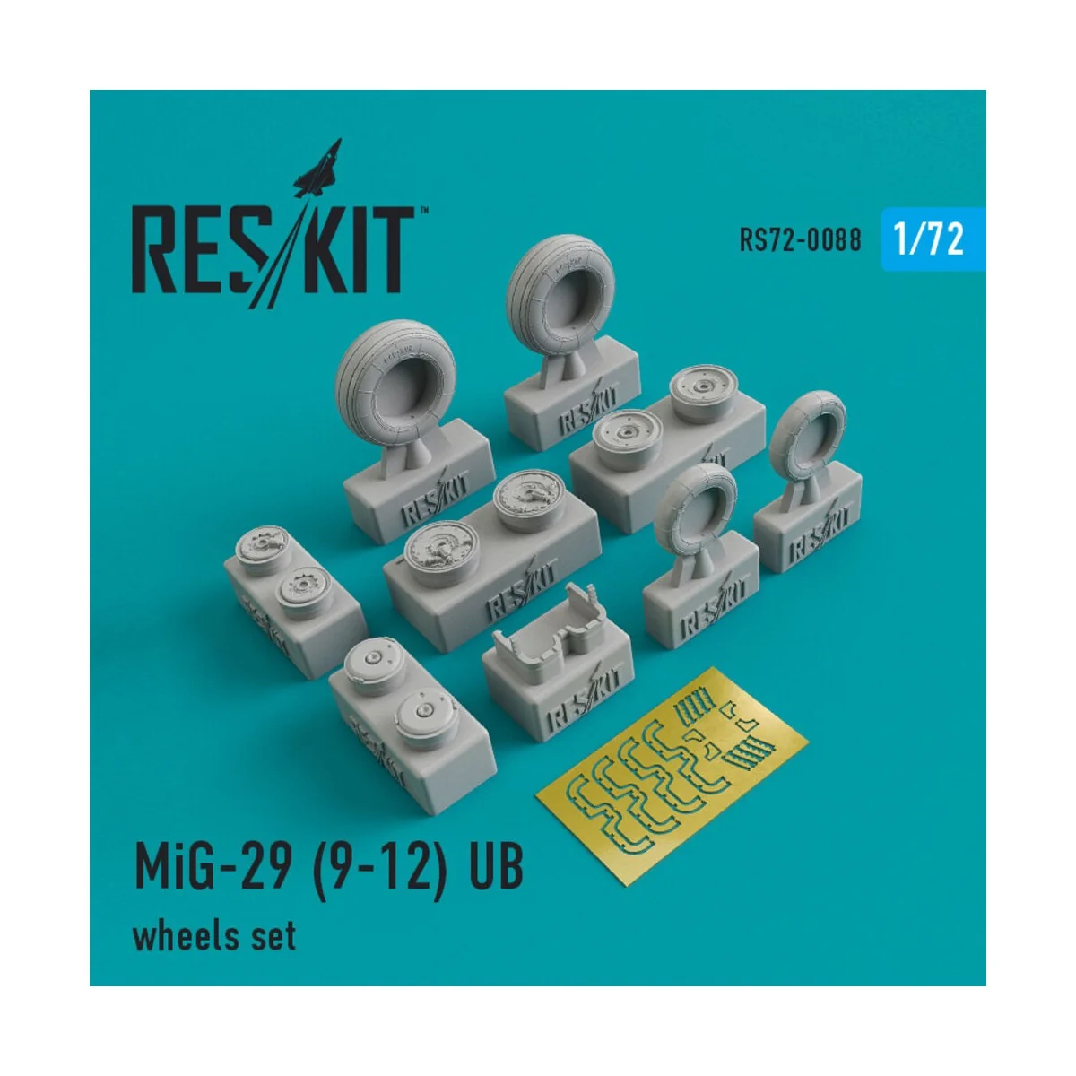 MiG-29 (9-12, UB) wheels set, 1/72 - ResKit Models RS72-0088 MiG-29 (9-12, UB) wheels set, 1/72 - ResKit Models RS72-0088