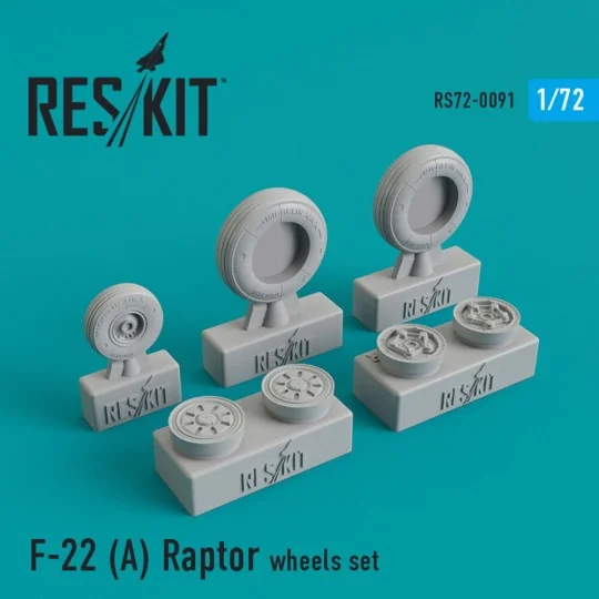 F-22A Raptor wheels set, 1/72 - ResKit Models RS72-0091 F-22A Raptor wheels set, 1/72 - ResKit Models RS72-0091
