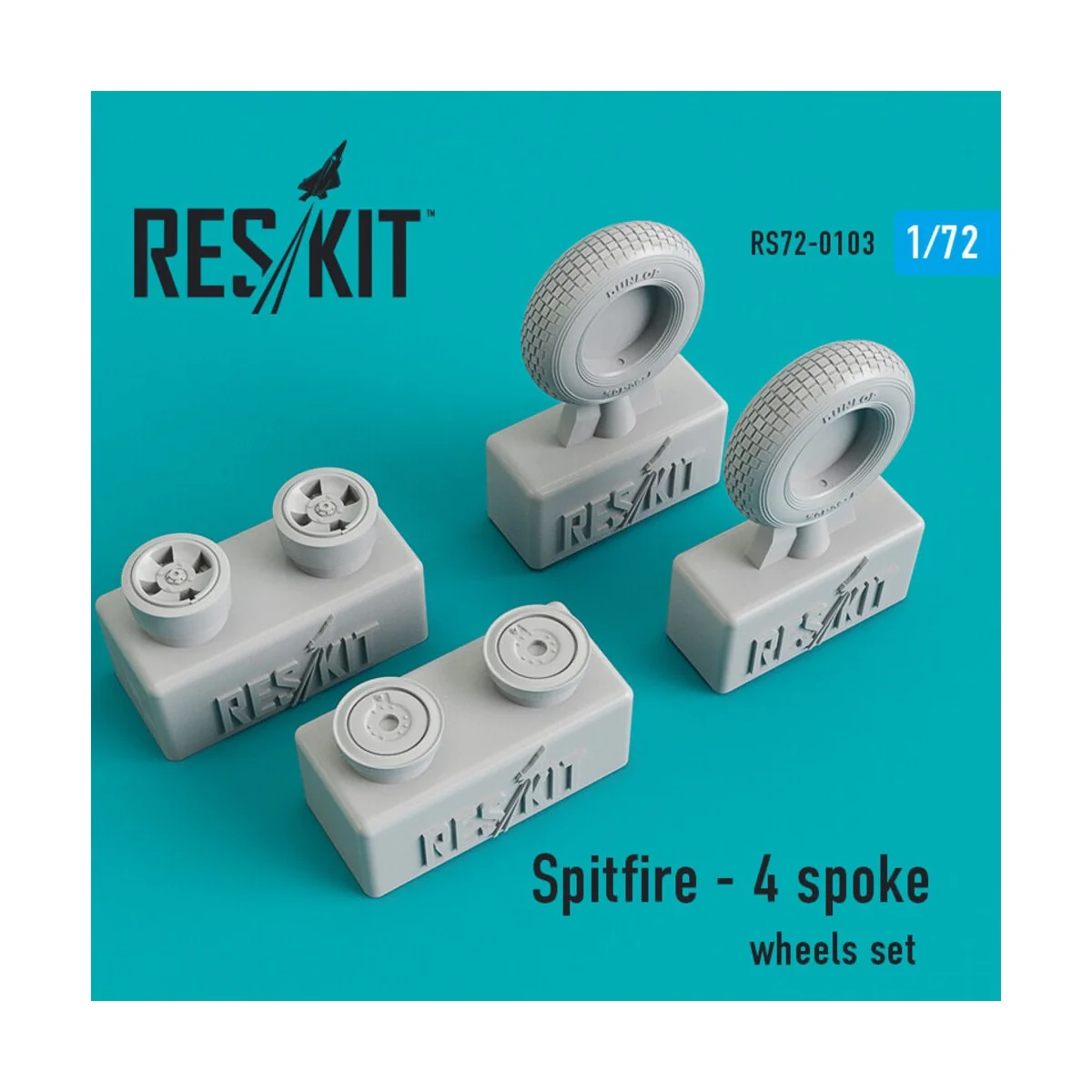 Spitfire (4 spoke) wheels set, 1/72 - ResKit Models RS72-0103