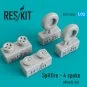 Spitfire (4 spoke) wheels set - ResKit Models RS72-0103