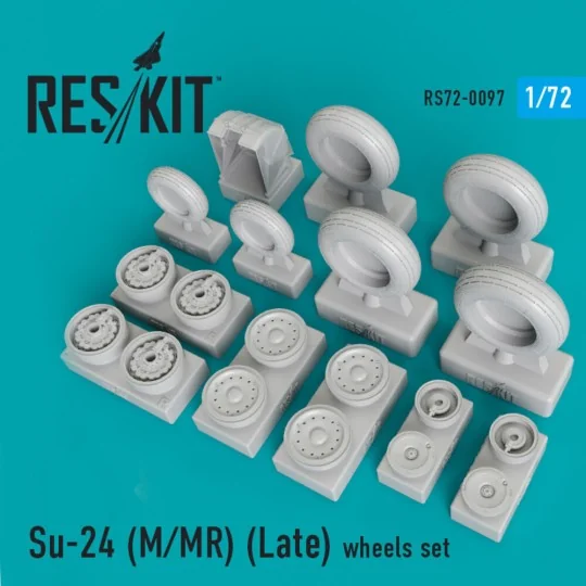 Su-24 (M, MR) late version wheels set, 1/72 - ResKit Models RS72-0097 Su-24 (M, MR) late version wheels set, 1/72 - ResKit Models RS72-0097