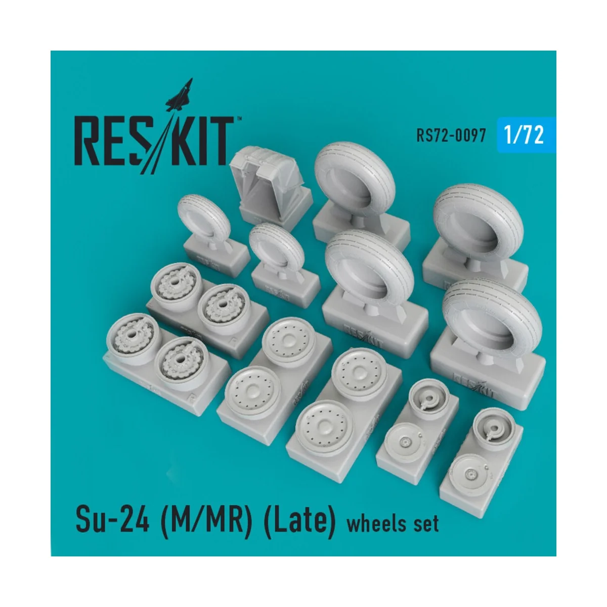 Su-24 (M, MR) late version wheels set, 1/72 - ResKit Models RS72-0097 Su-24 (M, MR) late version wheels set, 1/72 - ResKit Models RS72-0097