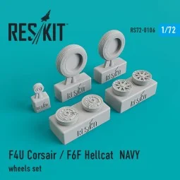 F4U Corsair/F6F Hellcat NAVY wheels set - ResKit Models RS72-0106