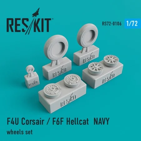 F4U Corsair/F6F Hellcat NAVY wheels set, 1/72 - ResKit Models RS72-...