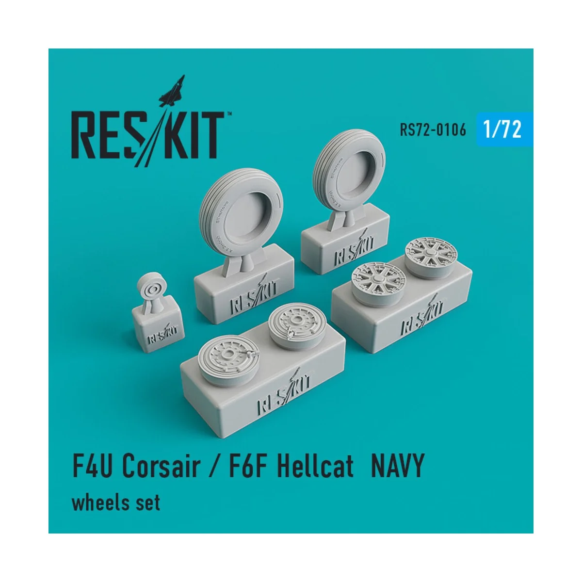 F4U Corsair/F6F Hellcat NAVY wheels set, 1/72 - ResKit Models RS72-...