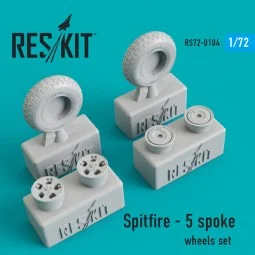 Spitfire (5 spoke) wheels set, 1/72 - ResKit Models RS72-0104