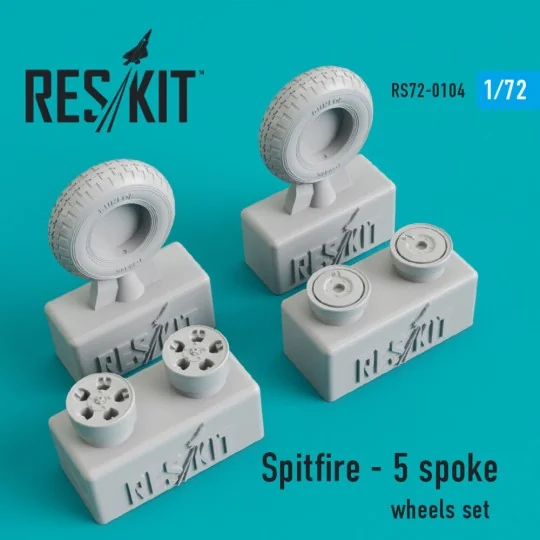 Spitfire (5 spoke) wheels set - ResKit Models RS72-0104