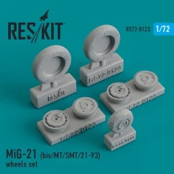 MiG-21 (bis, MT, SMT, 21-93) wheels set, 1/72 - ResKit Models RS72-...