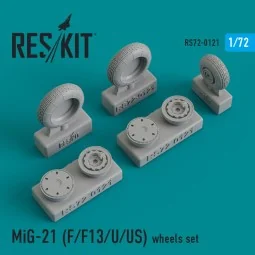 MiG-21 (F, F13, U, US) wheels set, 1/72 - ResKit Models RS72-0121