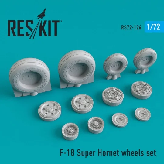 F/A-18 Super Hornet wheels set, 1/72 - ResKit Models RS72-0126 F/A-18 Super Hornet wheels set, 1/72 - ResKit Models RS72-0126