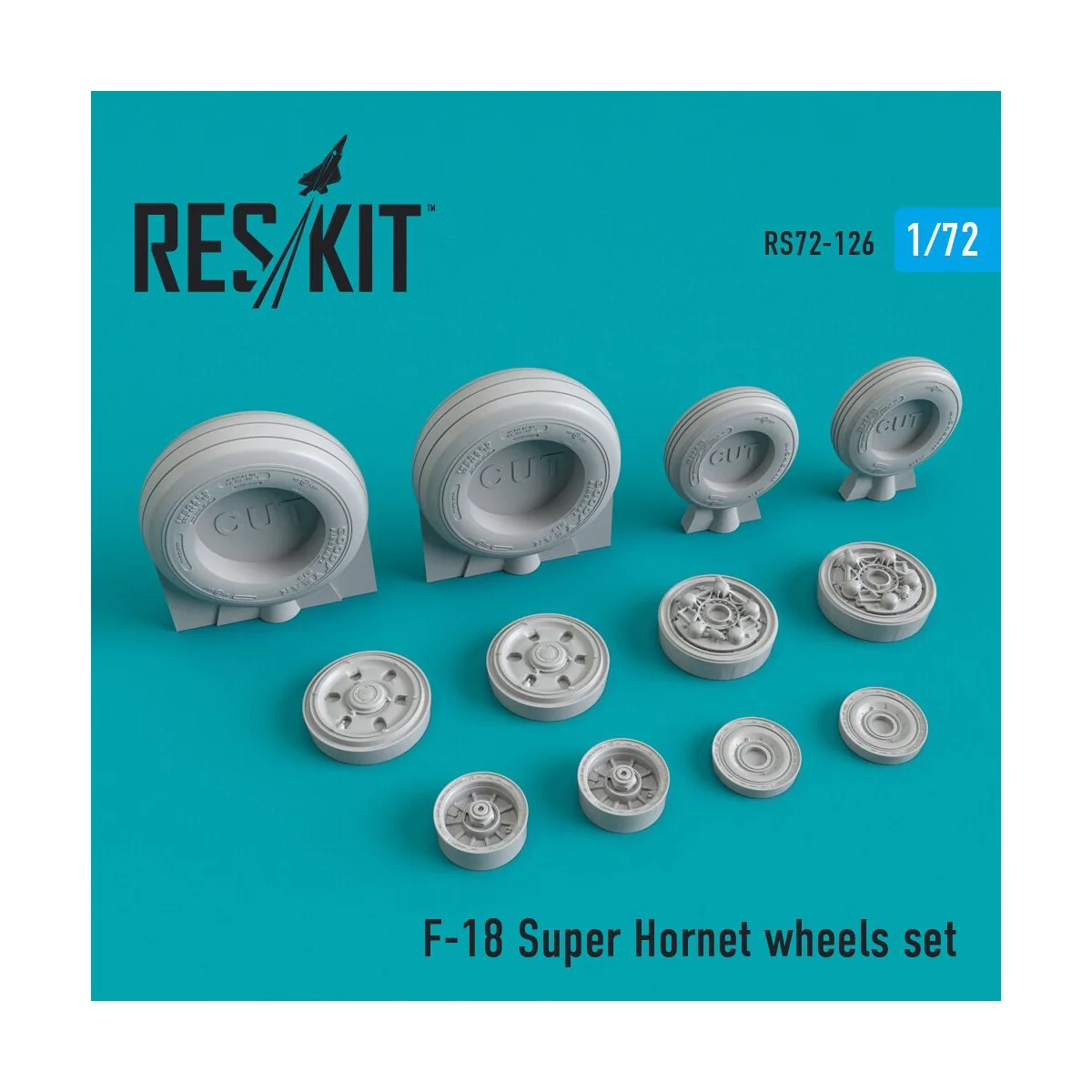 F/A-18 Super Hornet wheels set, 1/72 - ResKit Models RS72-0126 F/A-18 Super Hornet wheels set, 1/72 - ResKit Models RS72-0126
