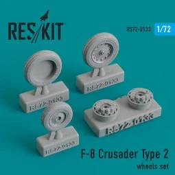 F-8 Crusader type 2 wheels set - ResKit Models RS72-0133