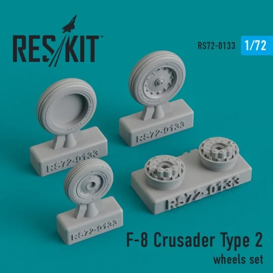 F-8 Crusader type 2 wheels set - ResKit Models RS72-0133