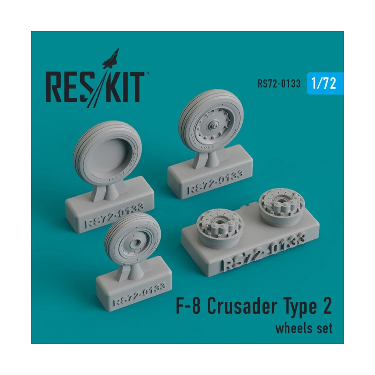F-8 Crusader type 2 wheels set, 1/72 - ResKit Models RS72-0133