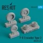 F-8 Crusader type 2 wheels set, 1/72 - ResKit Models RS72-0133