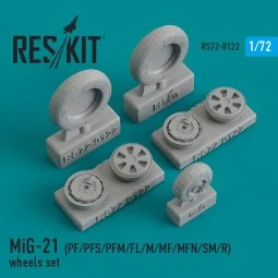 MiG-21 (PF, PFS, PFM, FL, M, MF, MFN, SM, R) wheels set - ResKit Mo...