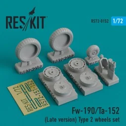 Fw-190 (Late version) type 2 wheels set, 1/72 - ResKit Models RS72-...