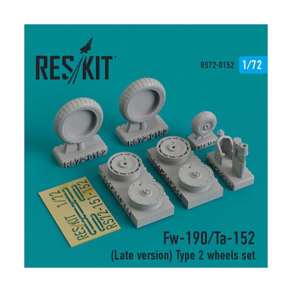 Fw-190 (Late version) type 2 wheels set - ResKit Models RS72-0152
