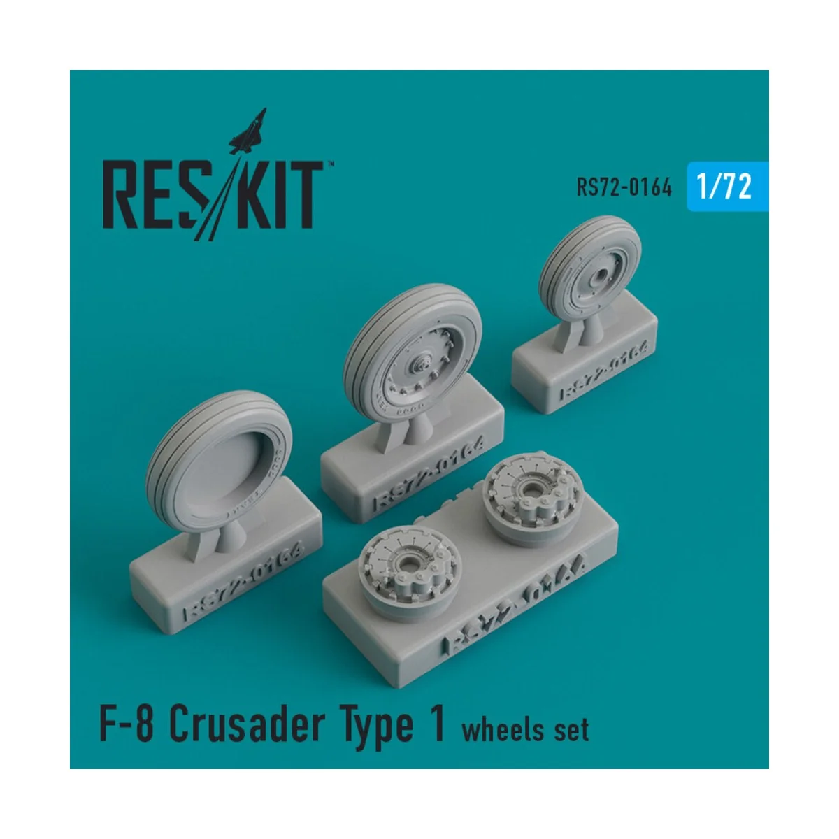 F-8 Crusader type 1 wheels set - ResKit Models RS72-0164