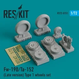 Fw-190 (Late version) type 1 wheels set - ResKit Models RS72-0151