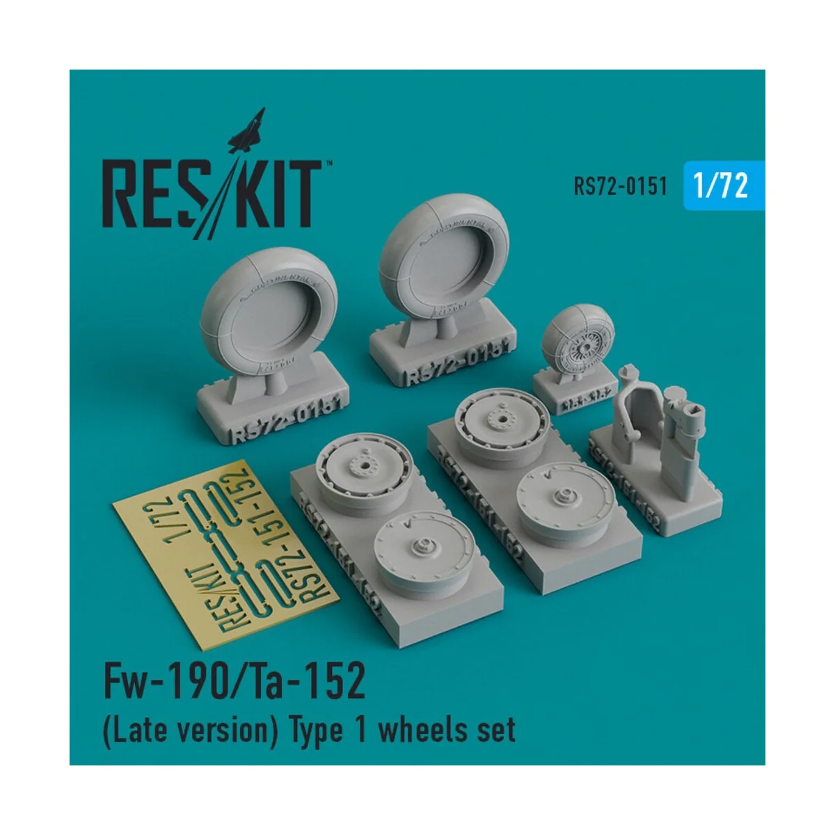 Fw-190 (Late version) type 1 wheels set - ResKit Models RS72-0151