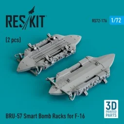 BRU-57 Smart Bomb Racks for F-16 (2 pcs) (3D Printed) - ResKit Mode...