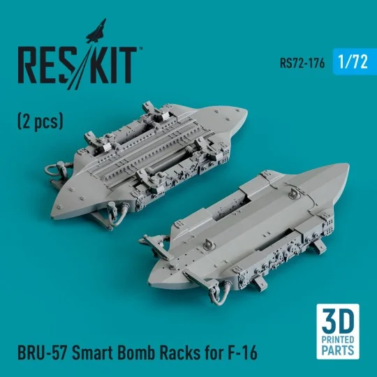 BRU-57 Smart Bomb Racks for F-16 (2 pcs) (3D Printed) - ResKit Mode...