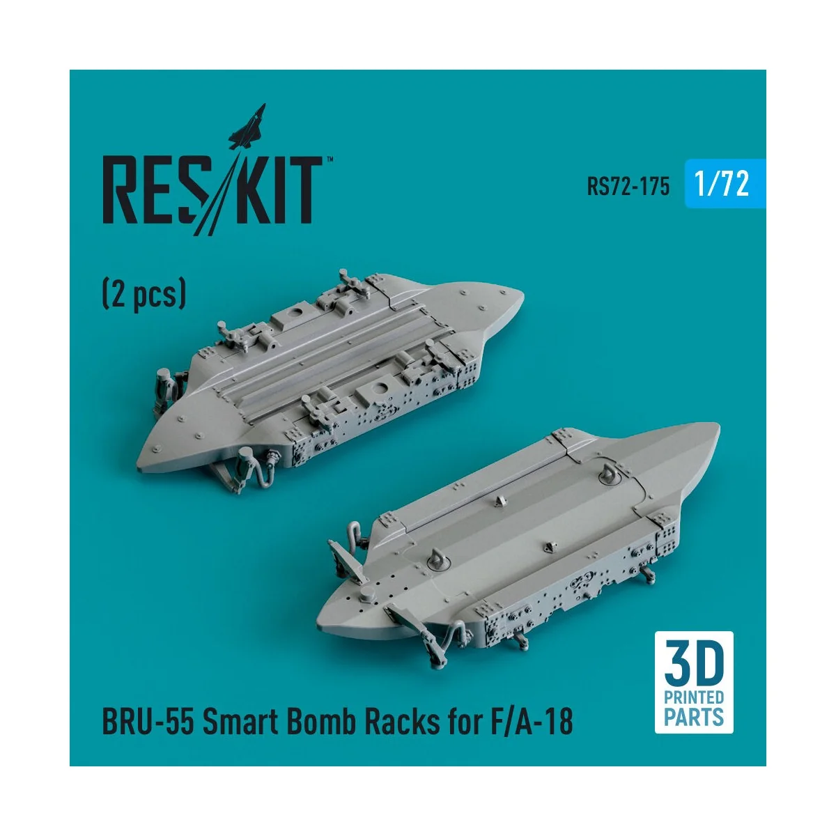 BRU-55 Smart Bomb Racks for F/A-18 (2 pcs) (3D Printed) - ResKit Mo...