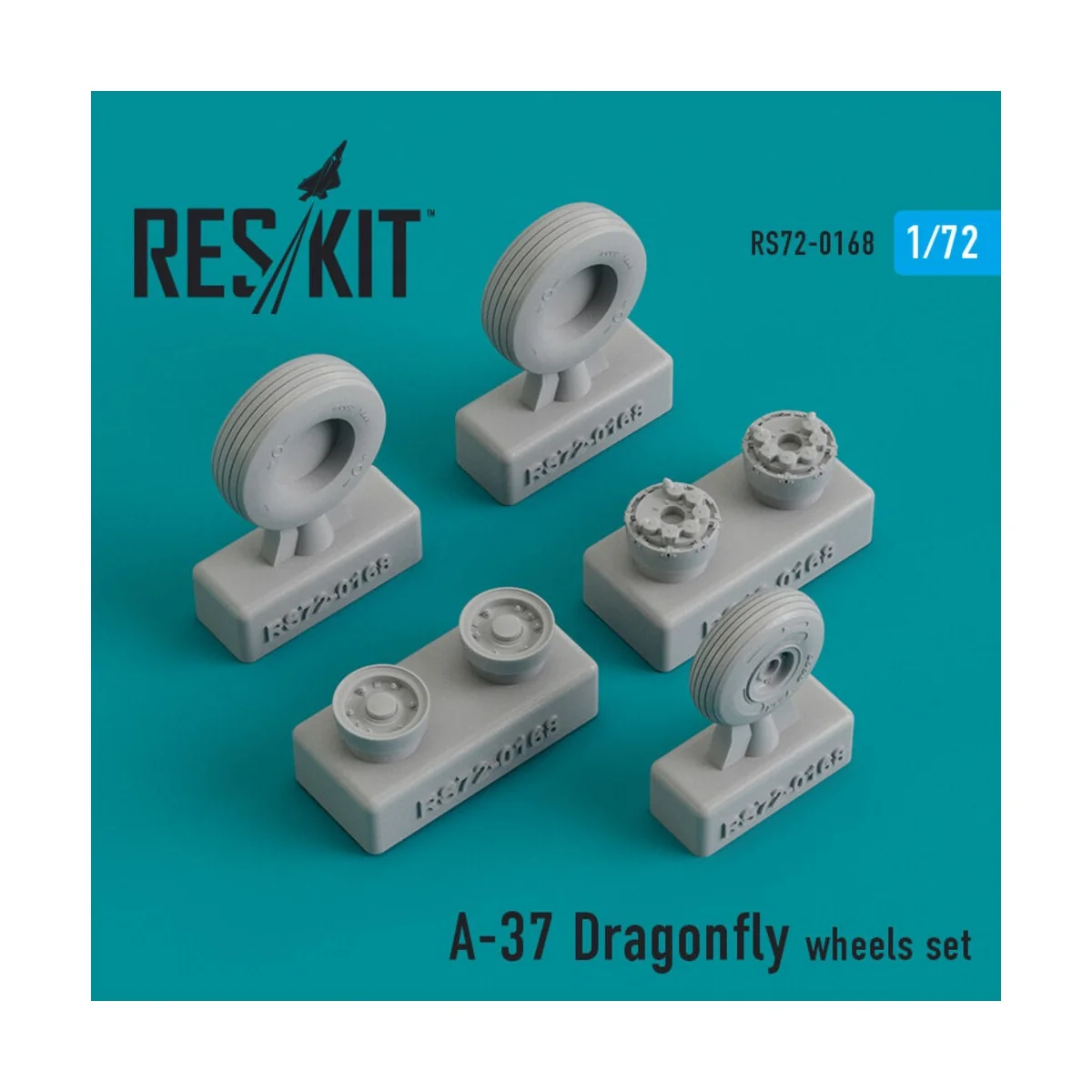 A-37 Dragonfly wheels set, 1/72 - ResKit Models RS72-0168