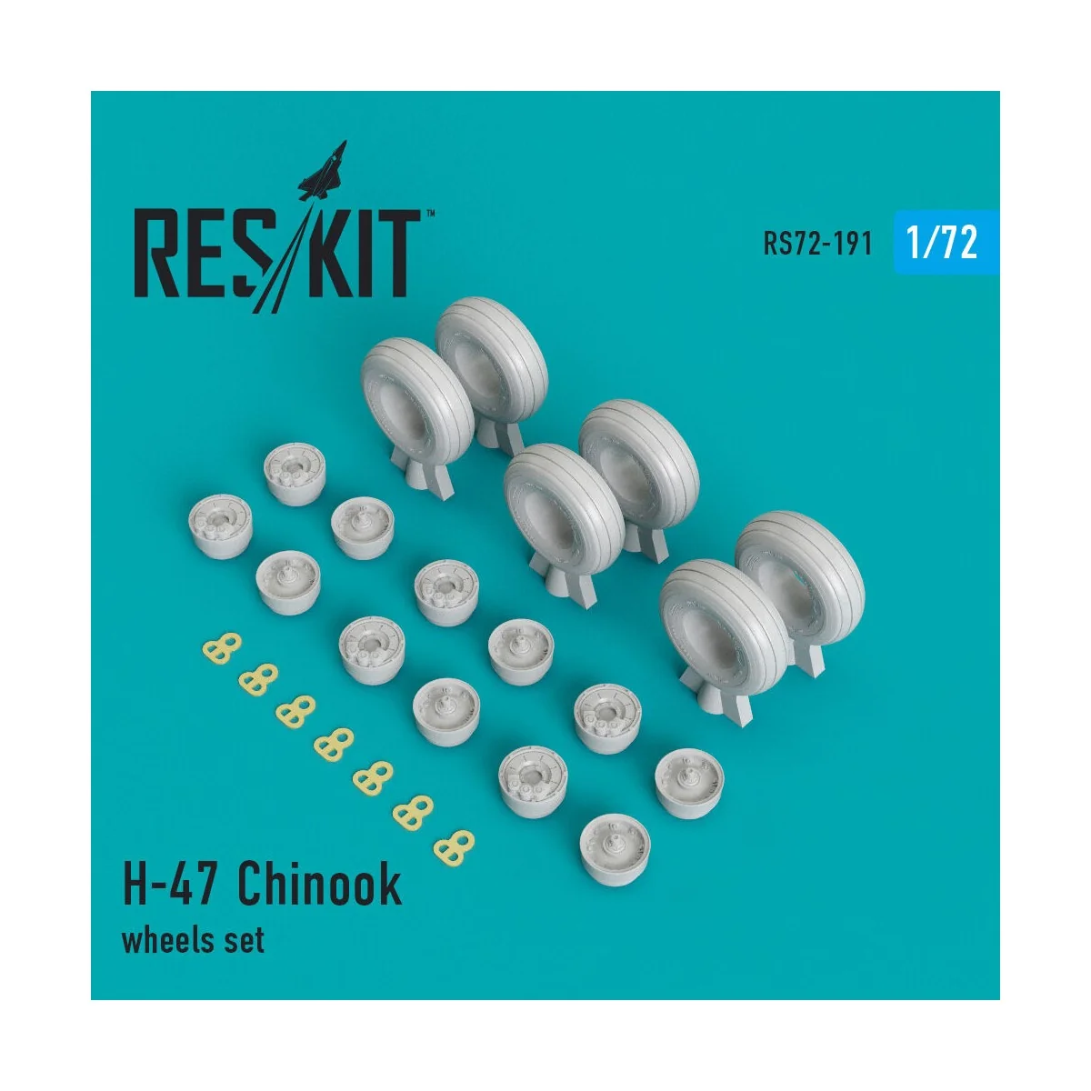 H-47 Chinook wheels set, 1/72 - ResKit Models RS72-0191