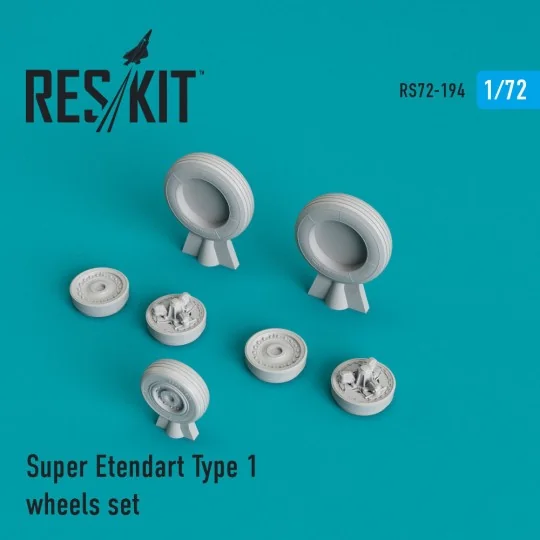 Super Etendard type 1 wheels set, 1/72 - ResKit Models RS72-0194 Super Etendard type 1 wheels set, 1/72 - ResKit Models RS72-0194