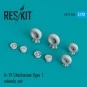 H-19 Chickasaw type 1 wheels set, 1/72 - ResKit Models RS72-0200 H-19 Chickasaw type 1 wheels set, 1/72 - ResKit Models RS72-0200